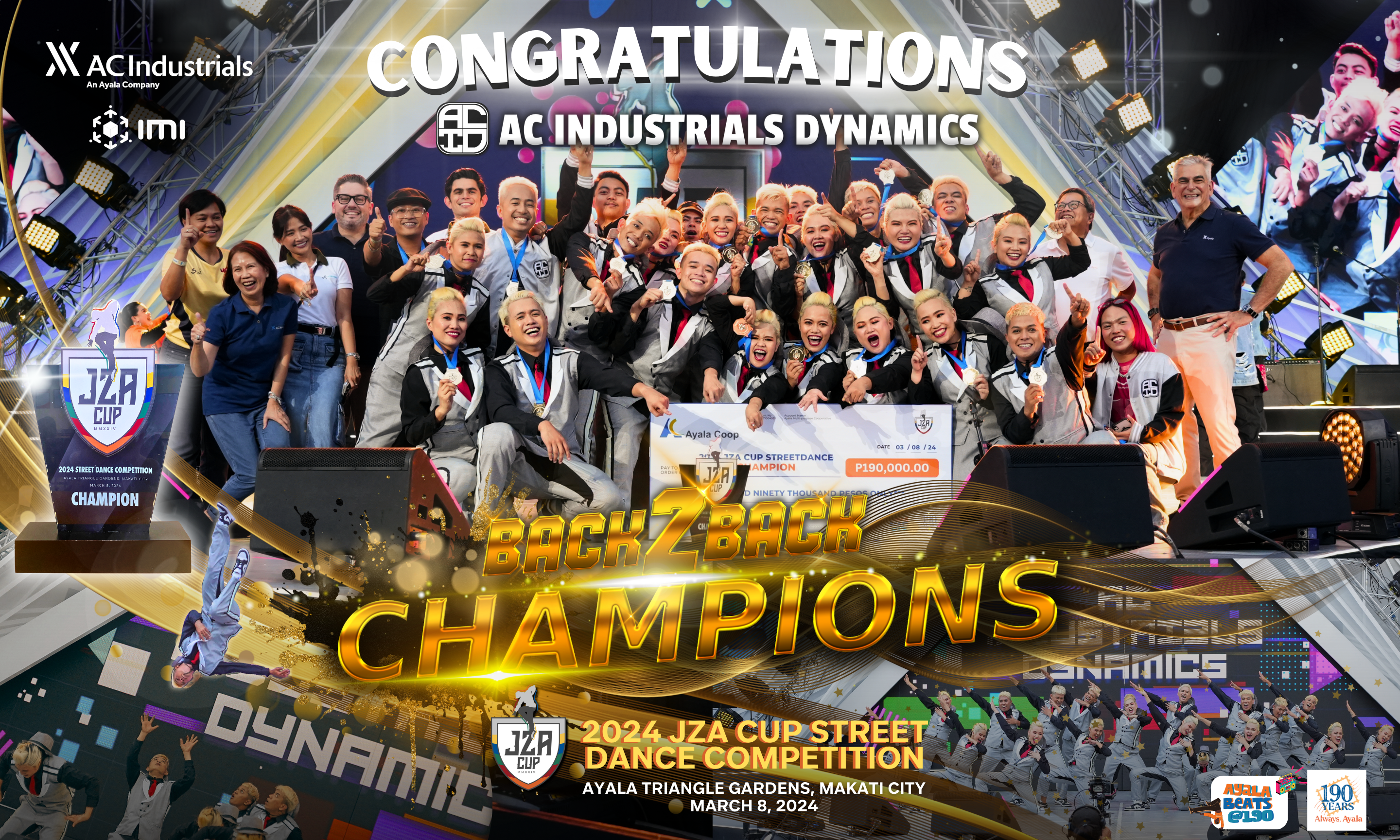 ​  IMI Flexible dancers are a group of skilled IMI employees from varying departments who showcase their talents and dancing skills in areas such as break dance, hip-hop, aerobics, and interpretative dancing. Ralph Micky Batonero, Senior HR Business Partner, leads the team.​ The most recent accomplishment is winning the 2019 JZA Cup Street Dance Competition as the champions.​